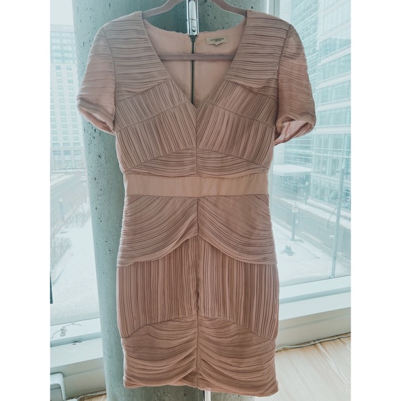 Burberry London Nude Ruched Pleated Chiffon Cocktail Dress - Picture 5 of 15